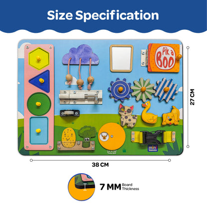 Busyboard for toddlers 1 to 3 Years with 10+ Activities