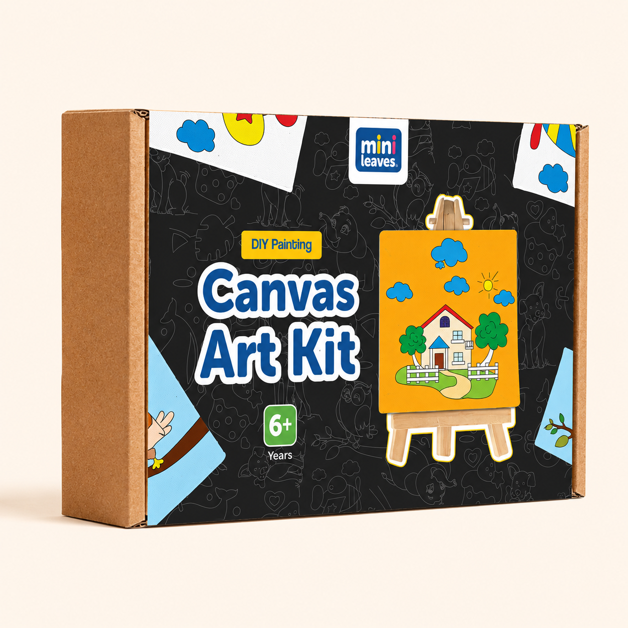 Mini Canvas Art and Craft Paint Kit For 4+ Set of 4