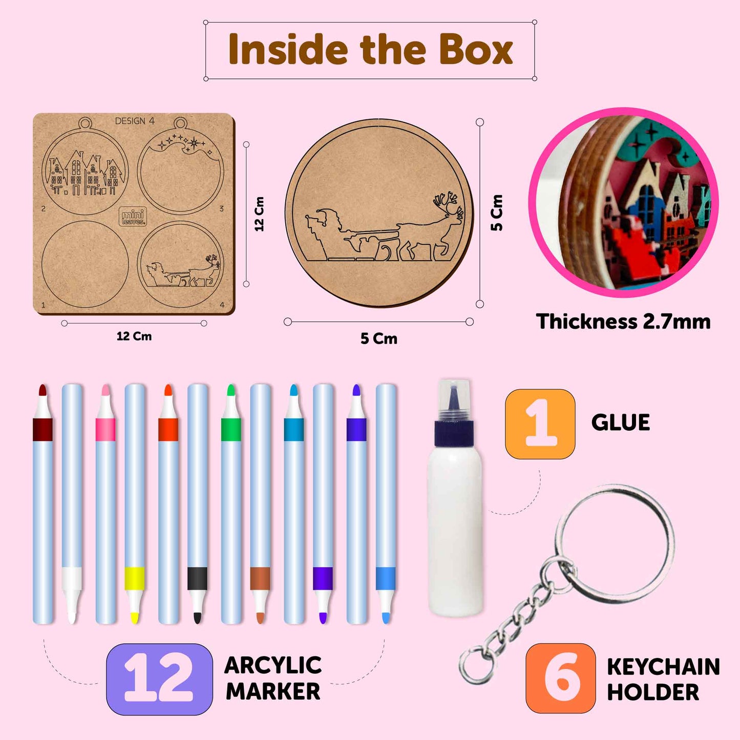 Creative Me DIY Chritmas Keychains - Art And Craft Kit 9-12 Years