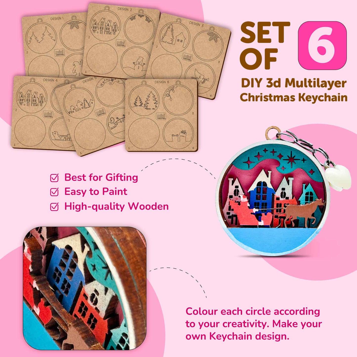 Creative Me DIY Chritmas Keychains - Art And Craft Kit 9-12 Years