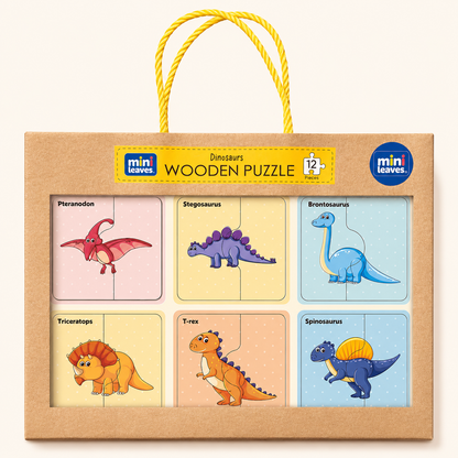 Dinosaurs 2 Pieces Wooden Puzzle 2+ Years