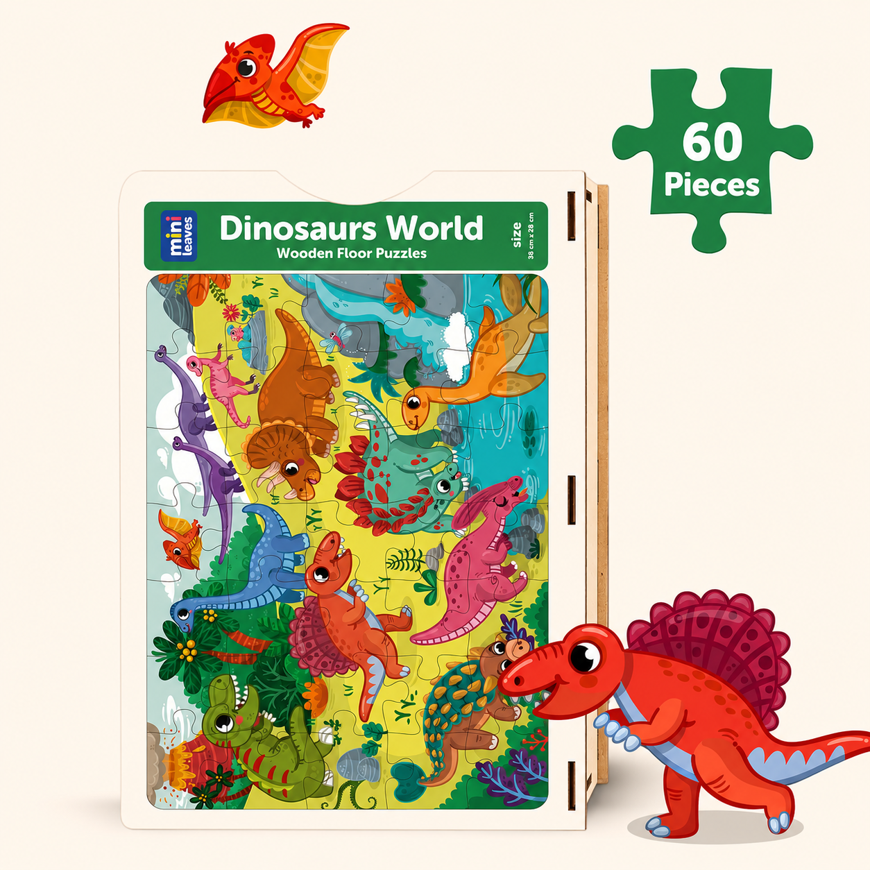 Dinosaurs World Floor Puzzle 60 Pieces 4 Years+