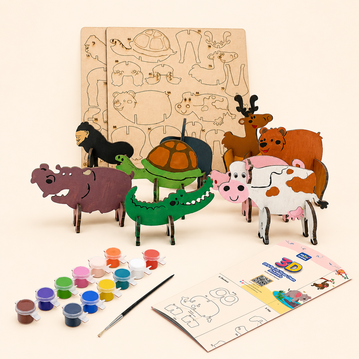 DIY 3D Animal Art and Craft 4+ Years