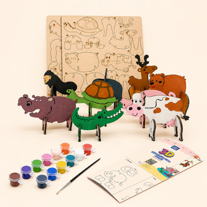 DIY 3D Animal Art and Craft 4+ Years