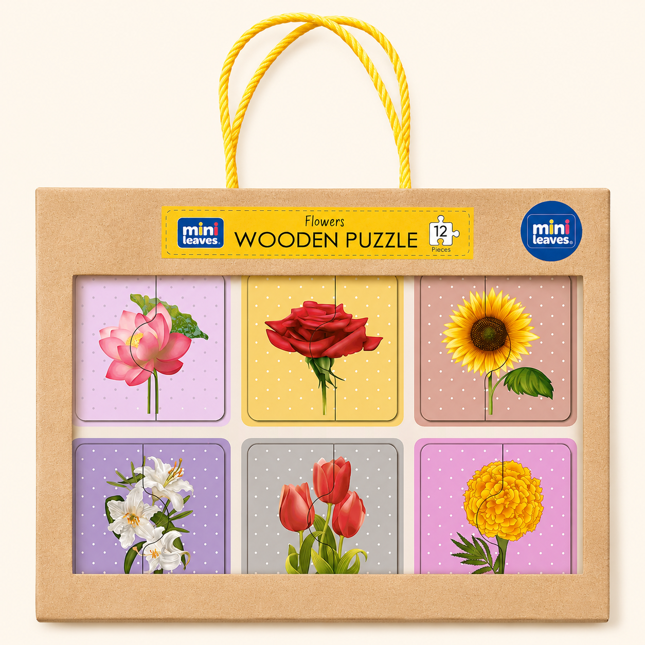 Flower 2 Pieces Wooden Puzzle 2+ Years