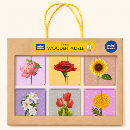 Flower 2 Pieces Wooden Puzzle 2+ Years