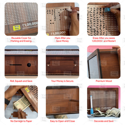 YaY Play 1,00,000 Rupees Money Saving Challenge Box- Reusable