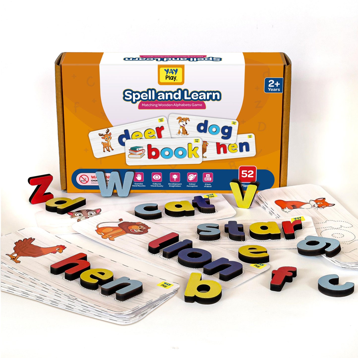 YayPlay Spell and Learn Letter Matching Educational Wooden Toys 3+ Years