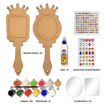 Decorate Your Own DIY Princess Mirrors Paint Art and Craft Kits for Girls age 6+- Set of 2