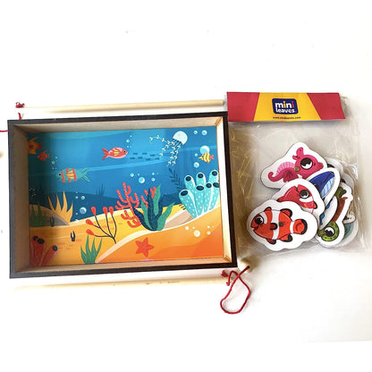 Mini Leaves Wooden Magnetic Fishing Game for Kids - Mini Leaves