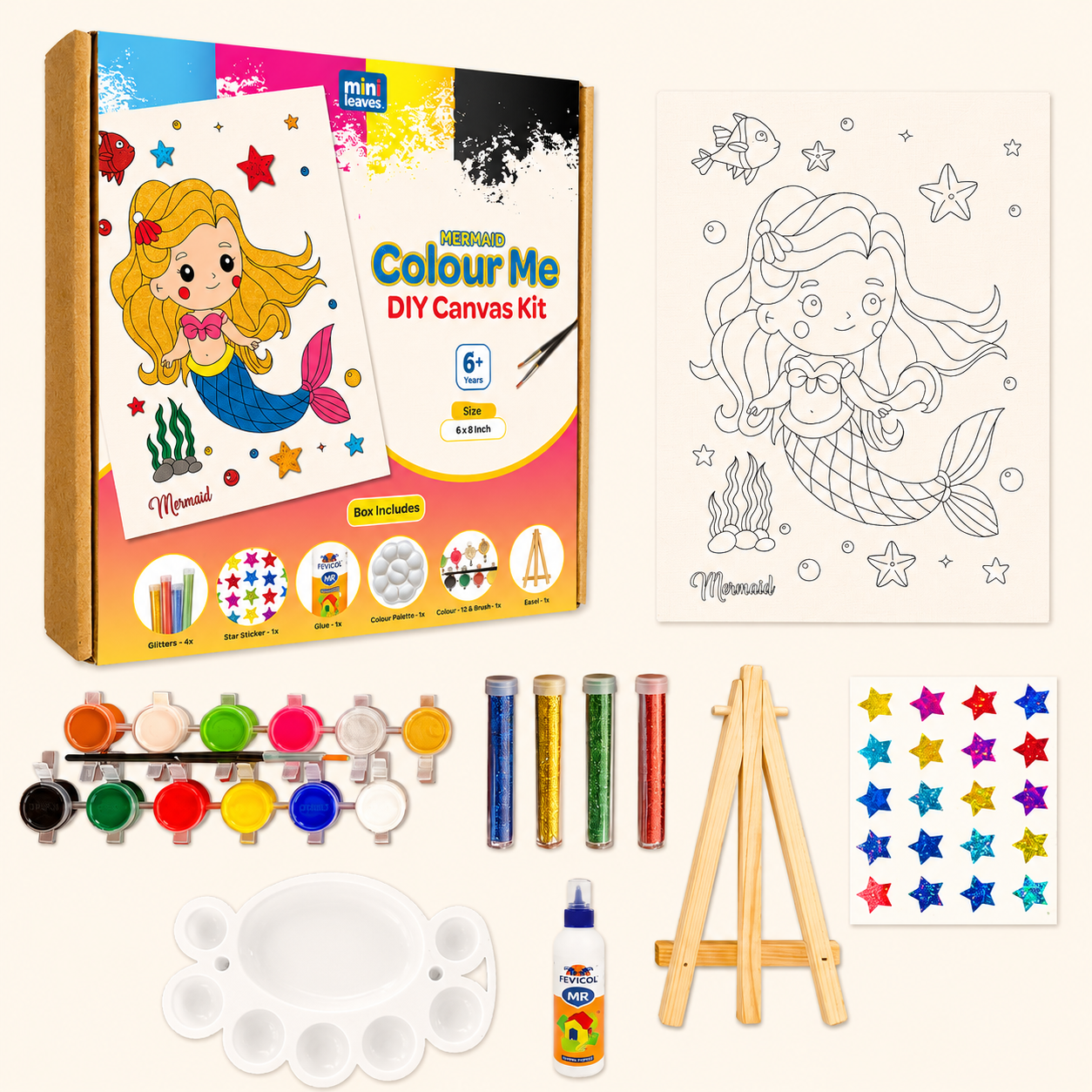 Colour Me Mermaid DIY Canvas Art Kit 6+ Years