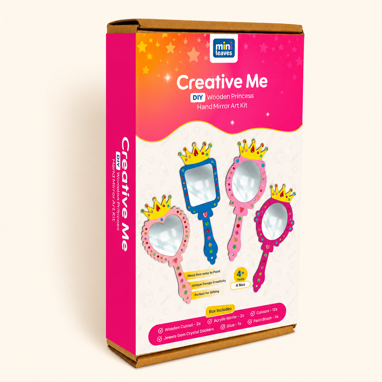 Decorate Your Own DIY Princess Mirrors Paint Art and Craft Kits for Girls age 6+ Set of 4