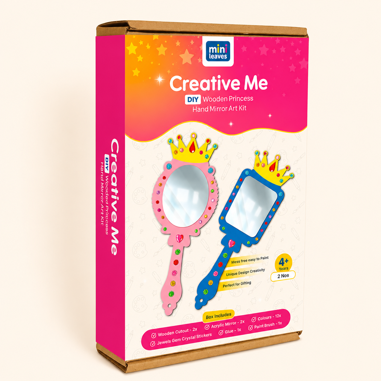 Decorate Your Own DIY Princess Mirrors Paint Art and Craft Kits for Girls age 6+- Set of 2