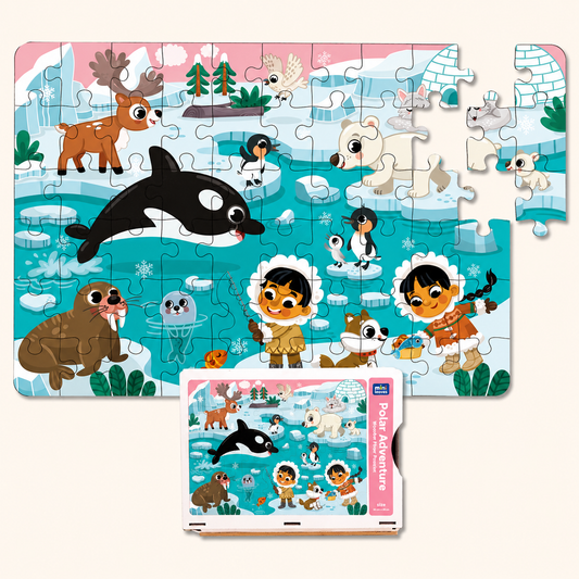 Polar Adventure 60 pieces wooden floor puzzle 4 Years+