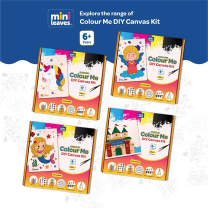 Colour Me Baby Princess DIY Canvas Art Kit 8 x 6 Inch with Wooden Easel 6+ Kids