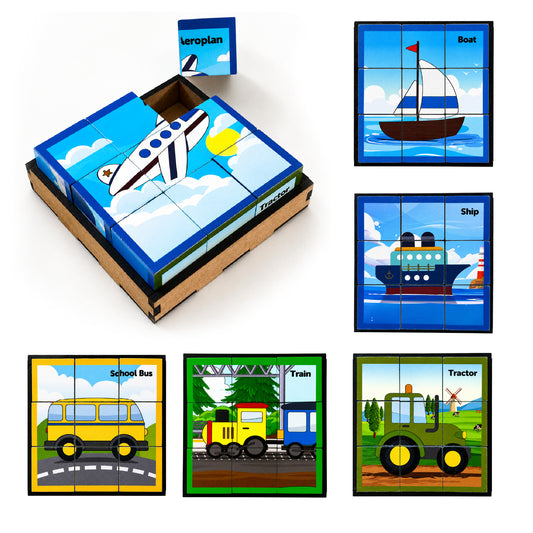 Cube Block Transport 6 Sides with 6 Animal 2+ Years