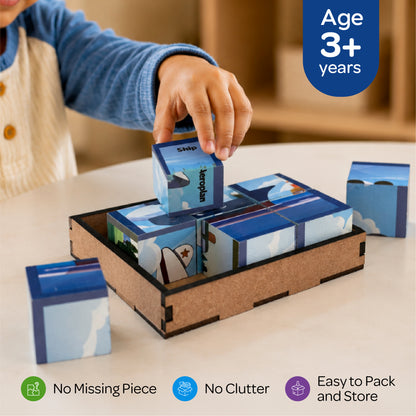 Cube Block Transport 6 Sides with 6 Animal 2+ Years