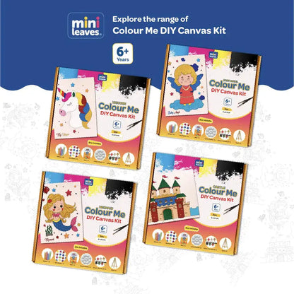 Colour Me Unicorn DIY Canvas Kit 8 x 6 Inch with Wooden Easel for 6+ Kids
