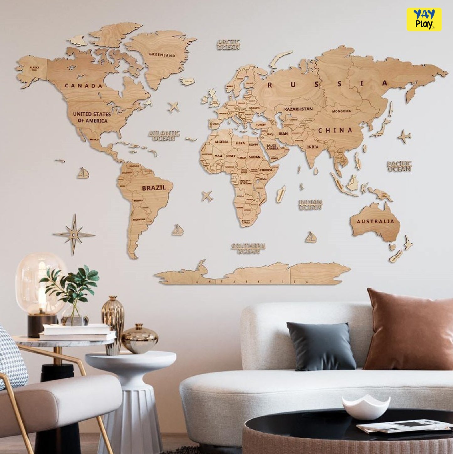 YAYPLAY 3d World Map (Third World countries)