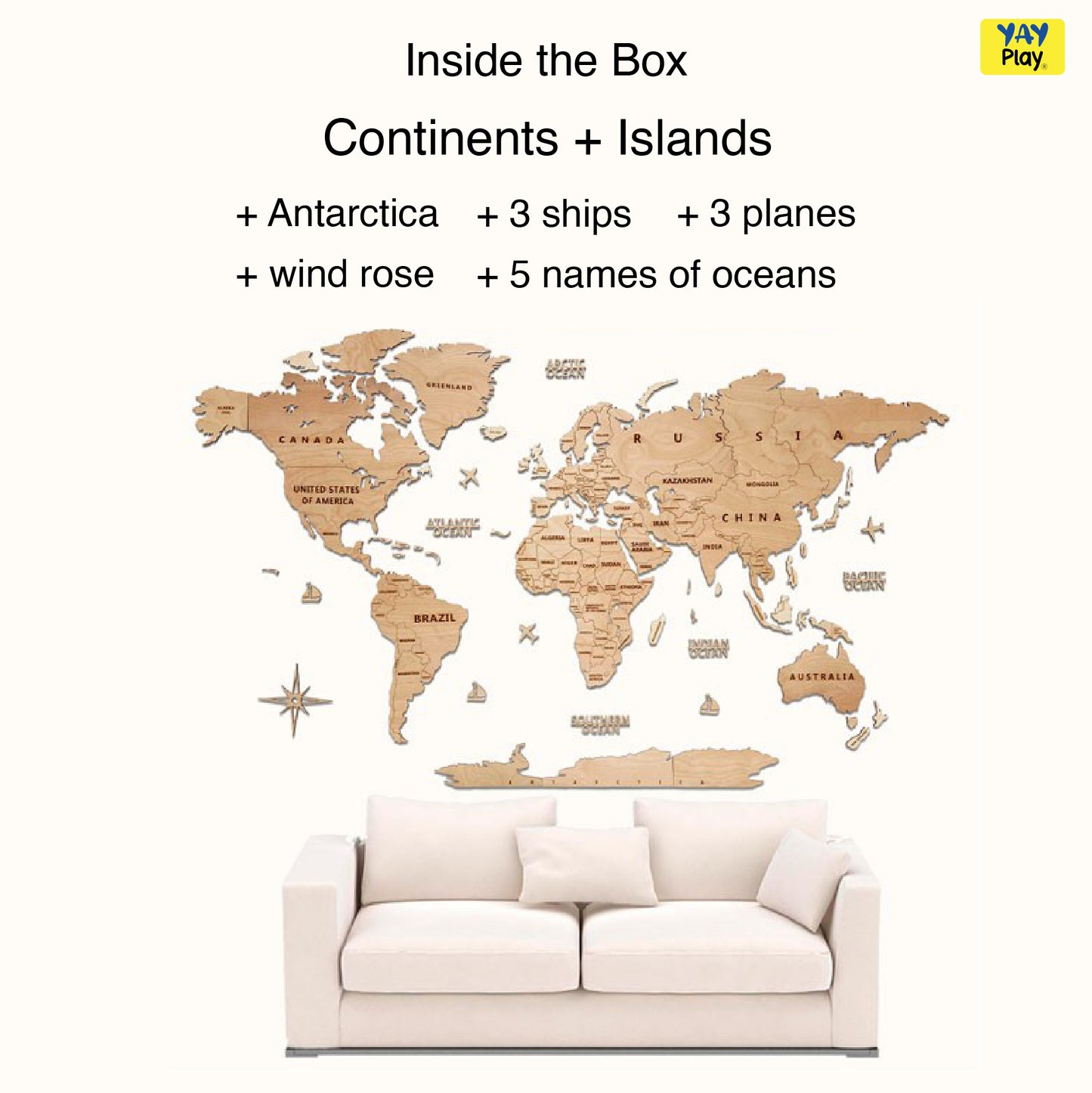 YAYPLAY 3d World Map (Third World countries)