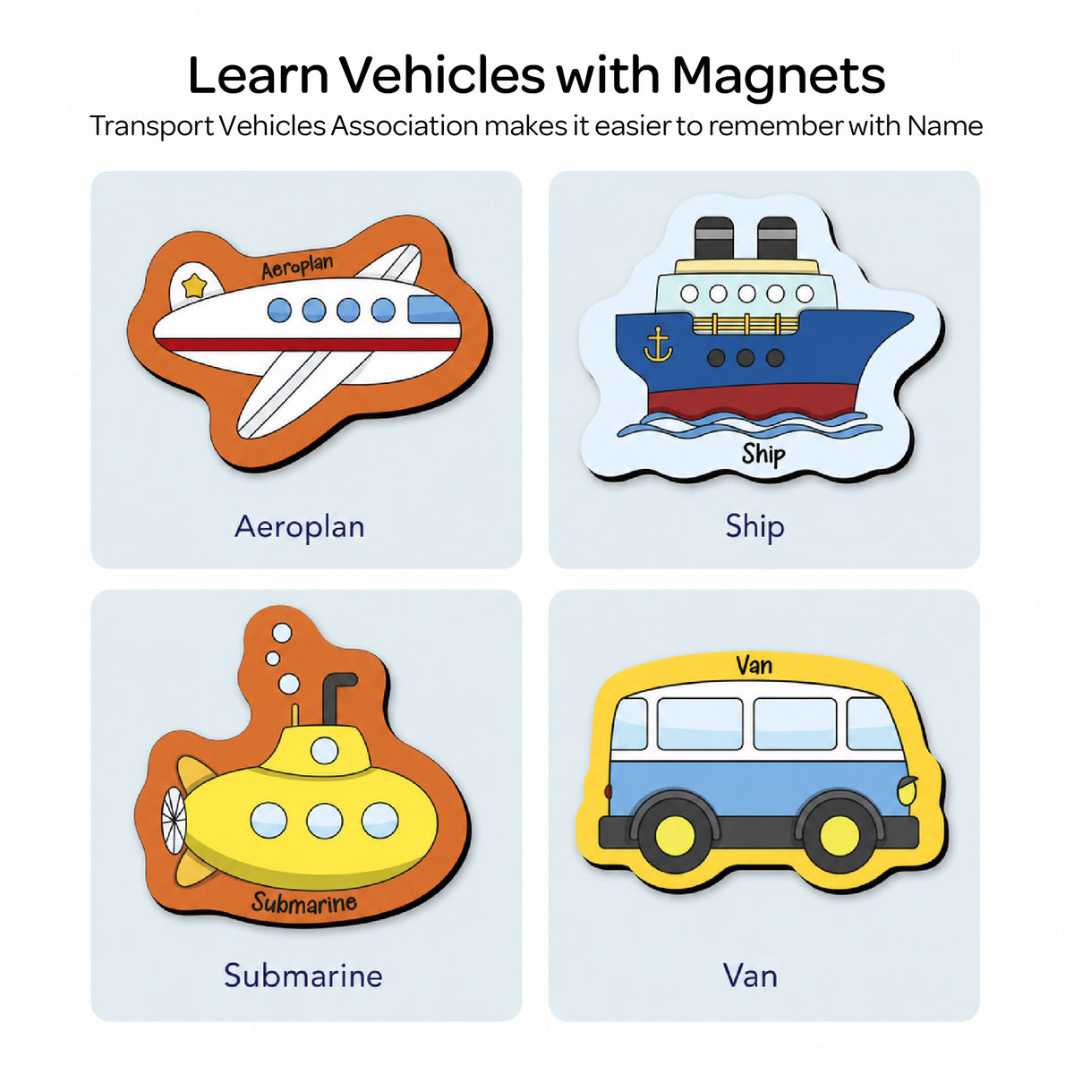 26 Pieces Transport Full Magnetic Fridge Magnets for Kids 2+ Years