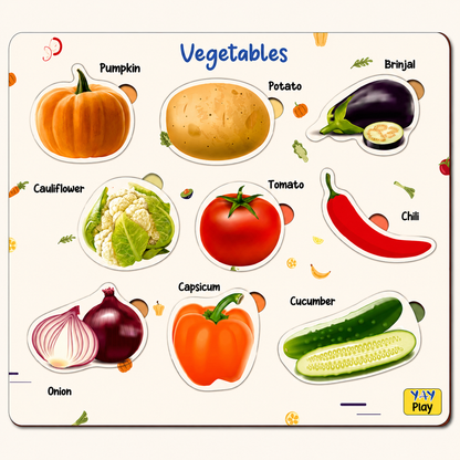 Vegetables Shapes Wooden Puzzle 3+ Years