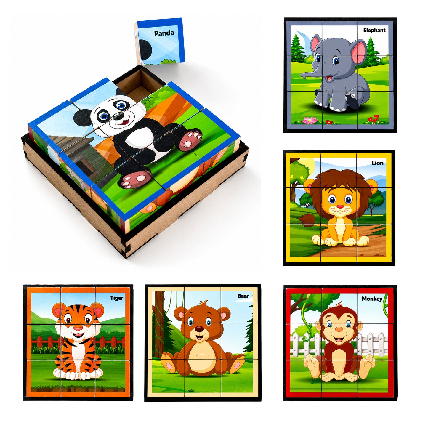 Cube Block Animals 6 Sides with 6 Animal 2 Years+