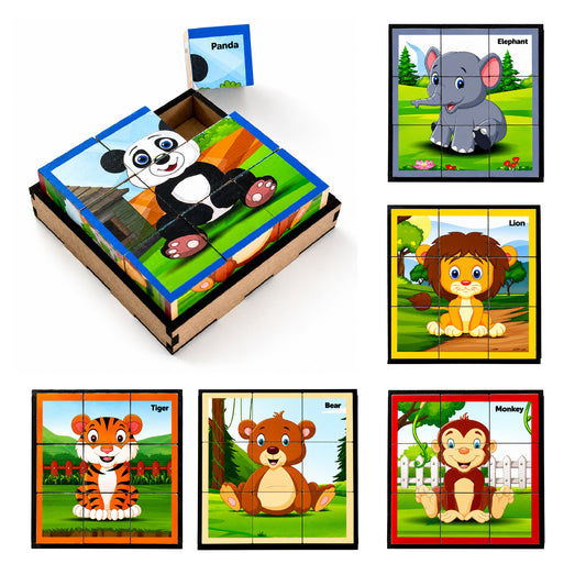 Cube Block Animals 6 Sides with 6 Animal 2 Years+