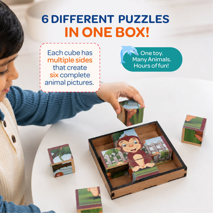 Cube Block Animals 6 Sides with 6 Animal 2 Years+