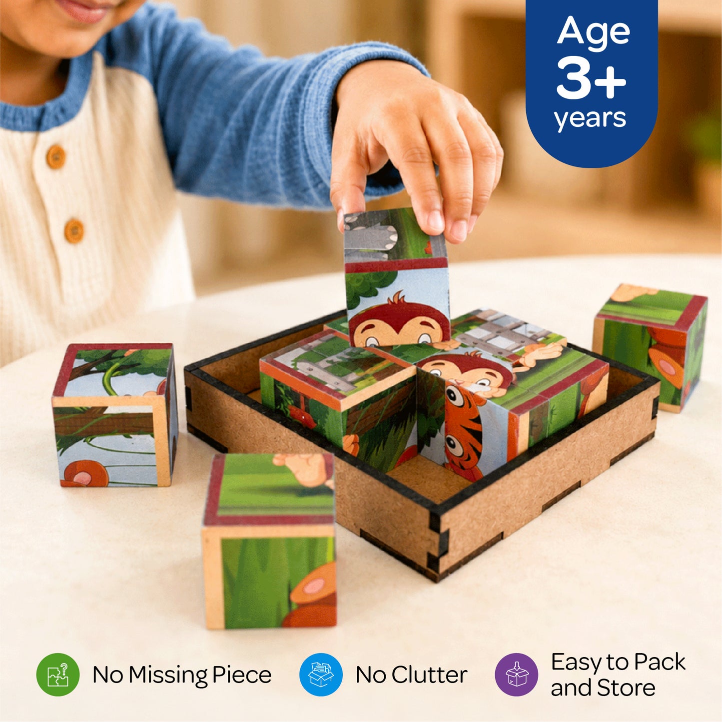 Cube Block Animals 6 Sides with 6 Animal 2 Years+