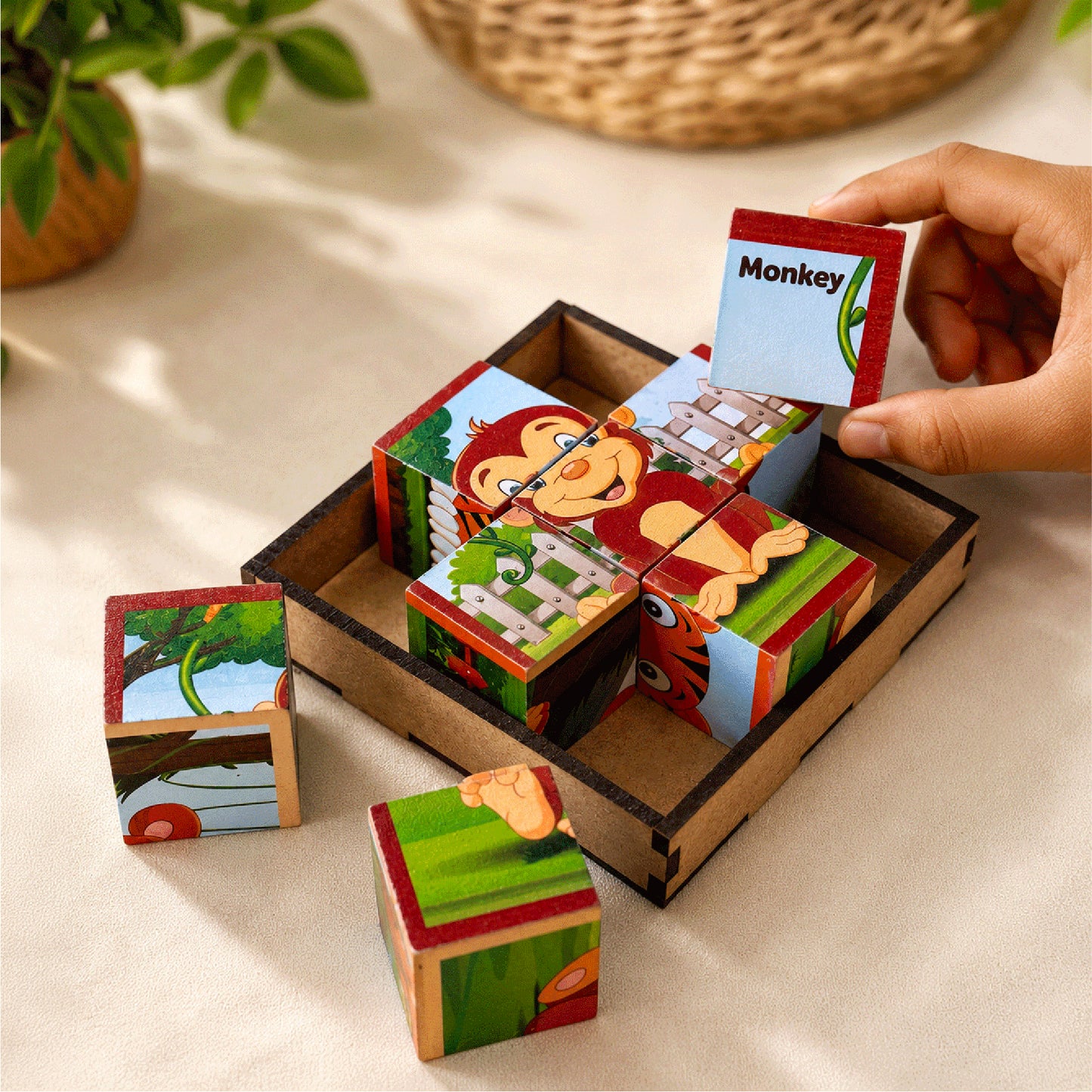 Cube Block Animals 6 Sides with 6 Animal 2 Years+