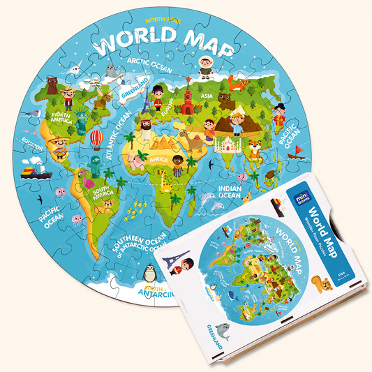 World Map Educational Floor Puzzle 72 Pieces 4 Years+