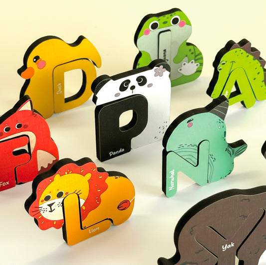 A to Z Wooden Animal Alphabet Puzzles Set