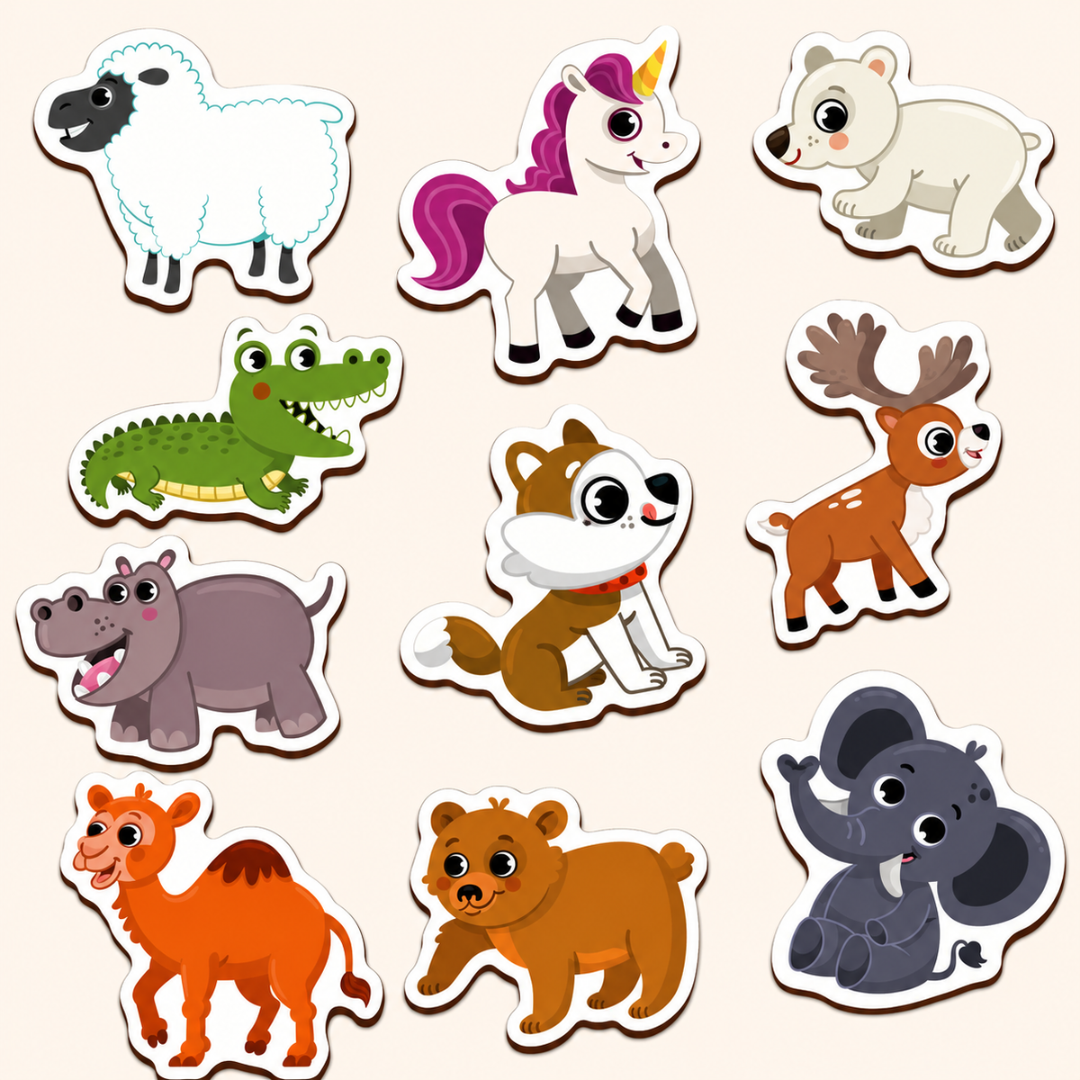 Animal Fridge Magnetic Set of 10 2+ Years