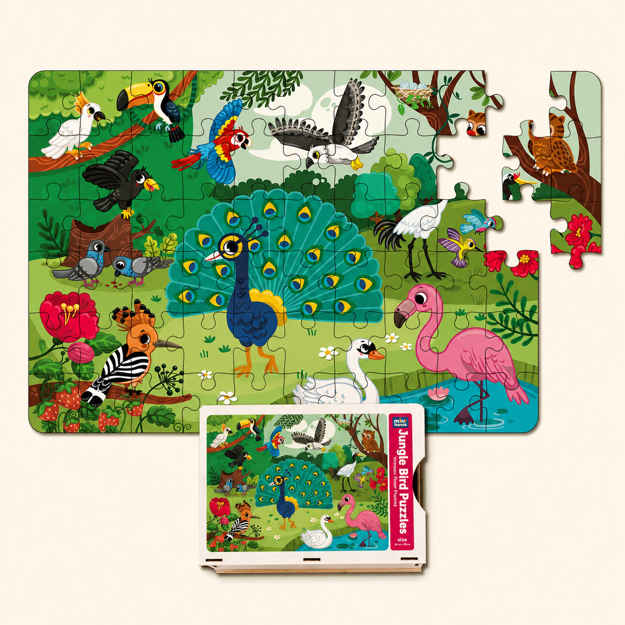 Jungle Bird 60 Pieces Floor Puzzle 4 Years+