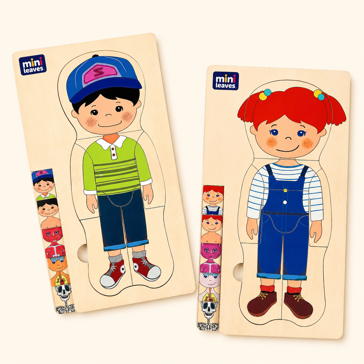 Wooden Human Anatomy 3D Shapes Matching Puzzle
