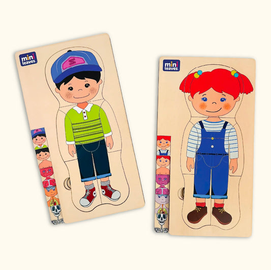 Wooden Human Anatomy 3D Shapes Matching Puzzle