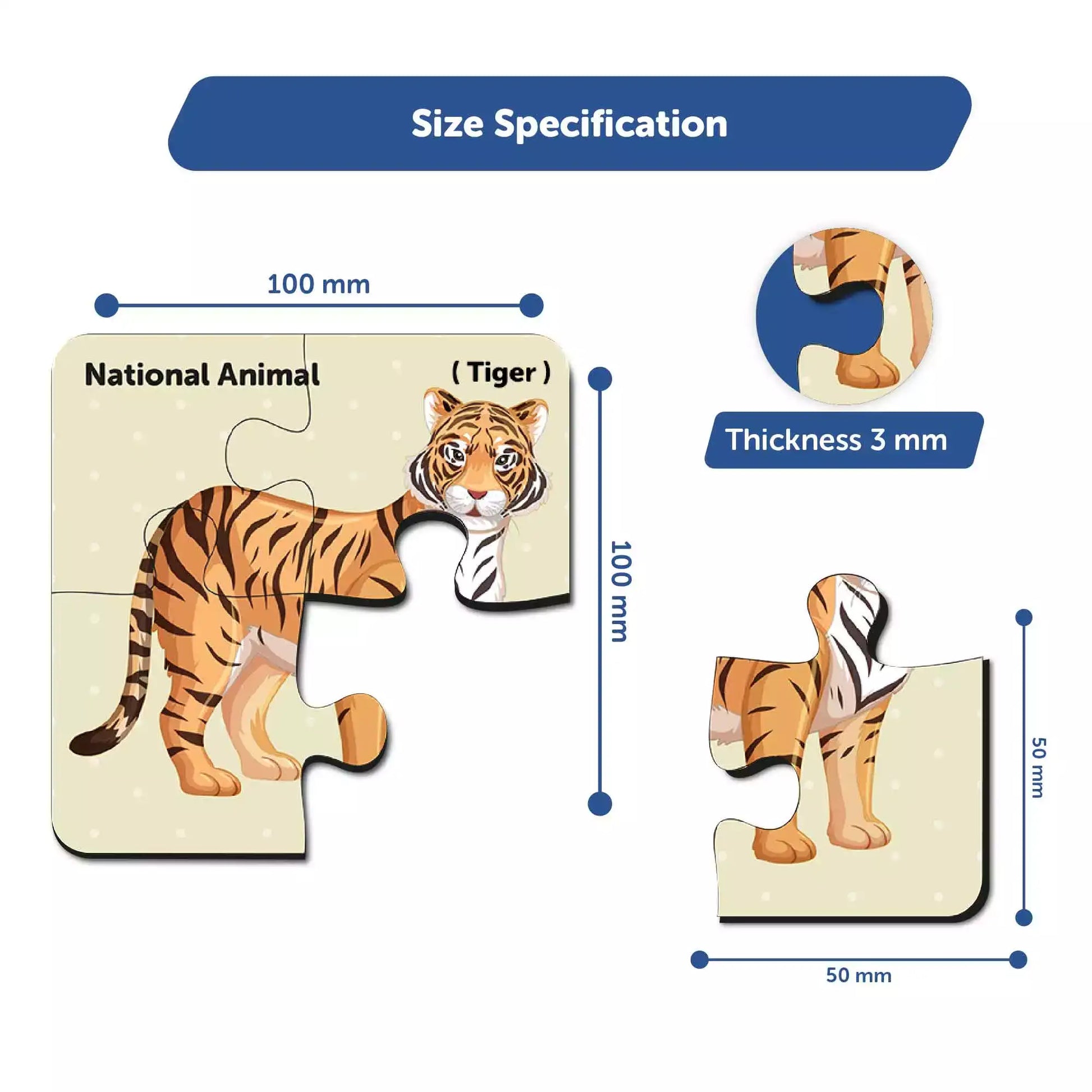 National Symbols 4 Pieces Wooden Puzzles 2+ Years - Mini Leaves