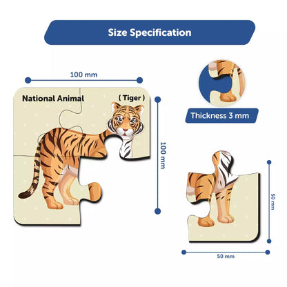 National Symbols 4 Pieces Wooden Puzzles 2+ Years - Mini Leaves