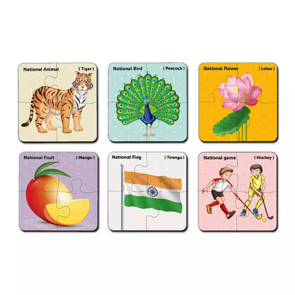 National Symbols 4 Pieces Wooden Puzzles 2+ Years - Mini Leaves