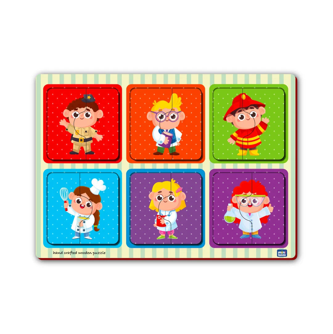 Profession 2 Pieces Wooden Puzzle (2-3 Years) - Mini Leaves