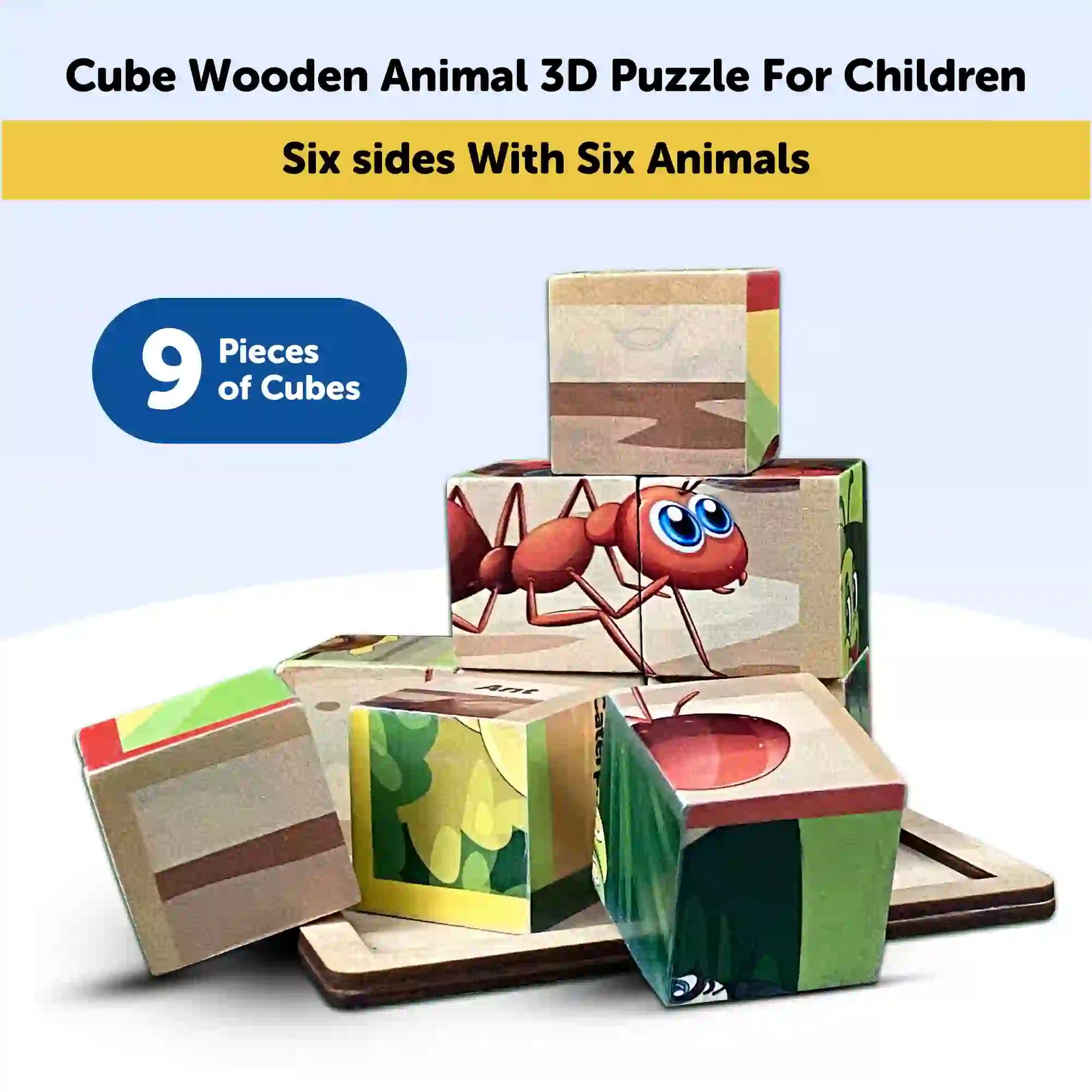 Cube Block Insects Animals 6 Sides with 6 Animal 2+ Years – Mini Leaves ...