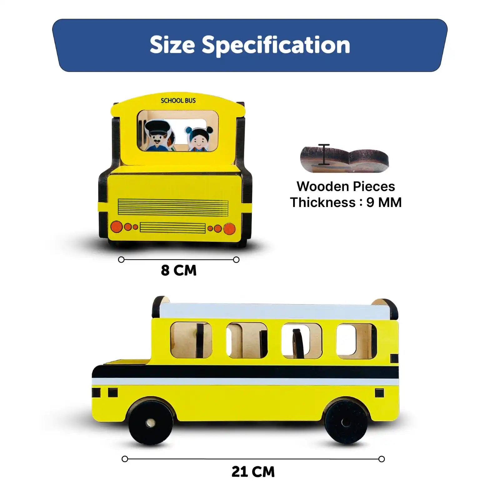 School Bus Adventure Wooden Play Set 3+ Years - Mini Leaves