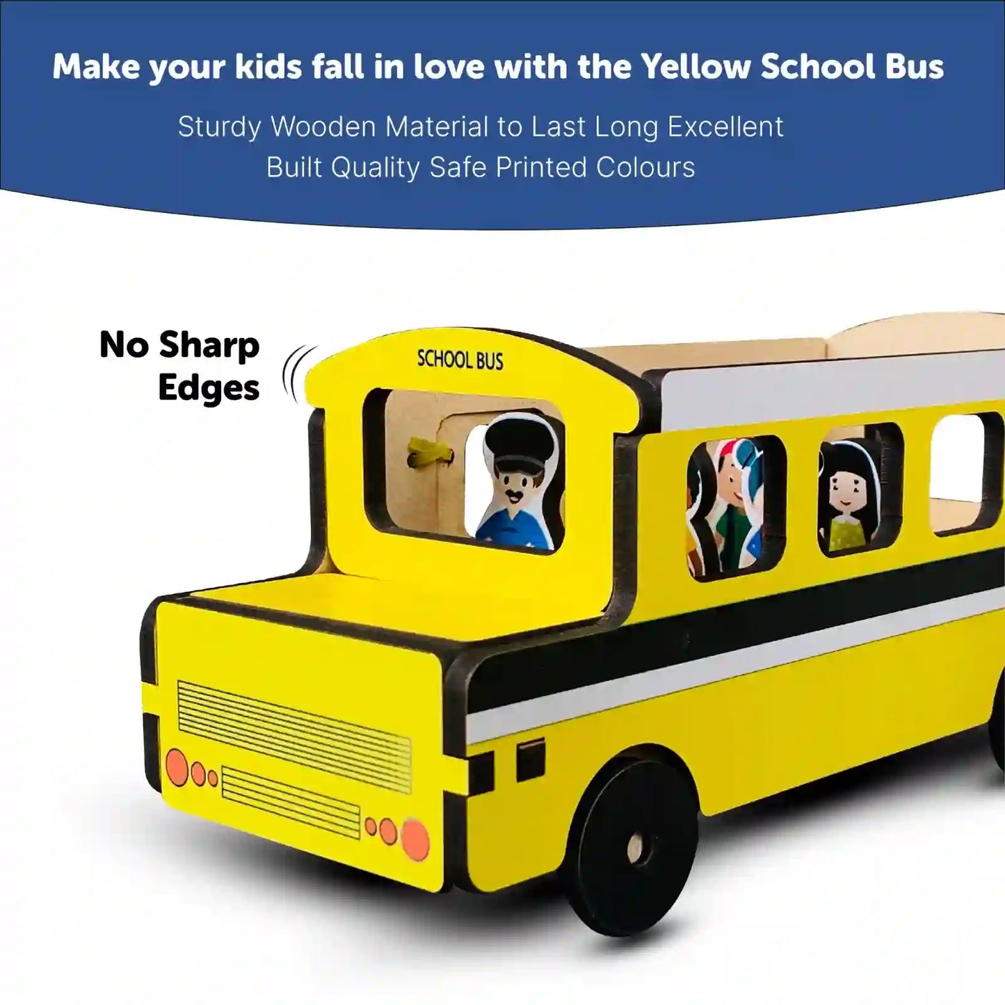 School Bus Adventure Wooden Play Set 3+ Years - Mini Leaves