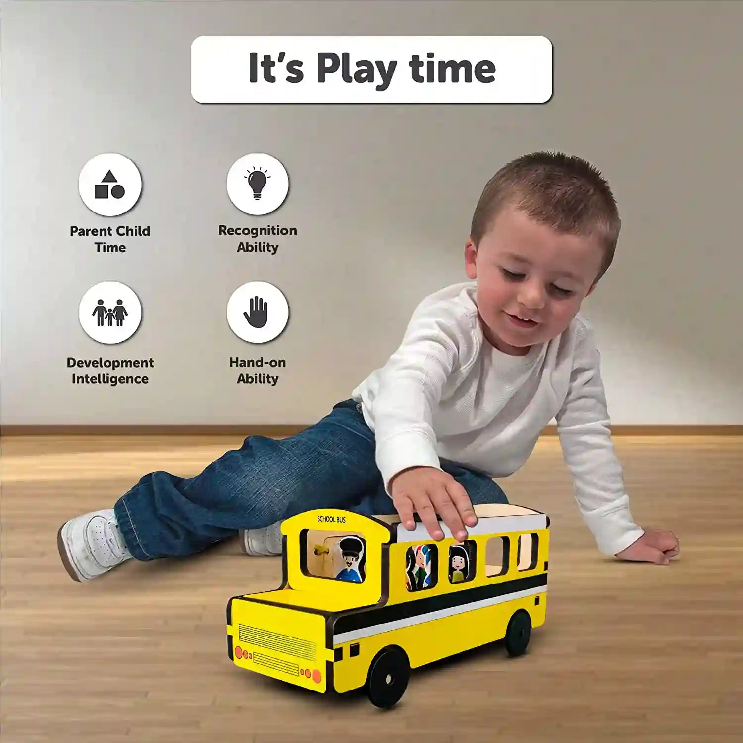 School Bus Adventure Wooden Play Set 3+ Years - Mini Leaves