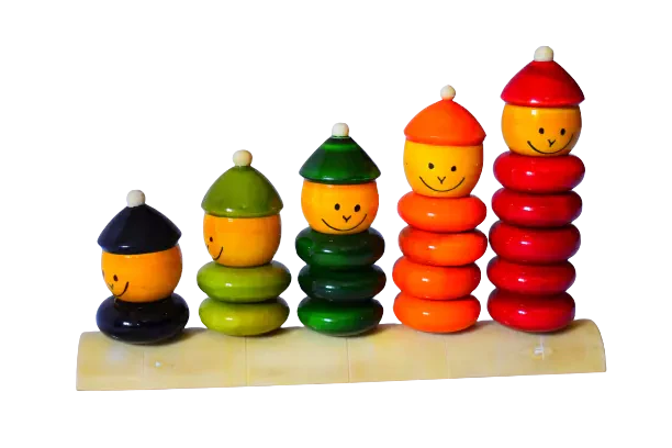 Match and Stack Wooden Rings Toy 1+ Years - Mini Leaves