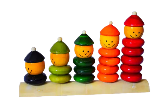 Match and Stack Wooden Rings Toy 1+ Years - Mini Leaves