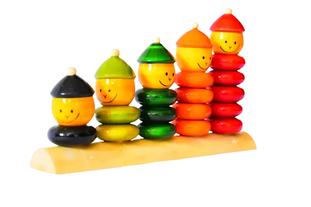 Match and Stack Wooden Rings Toy 1+ Years - Mini Leaves
