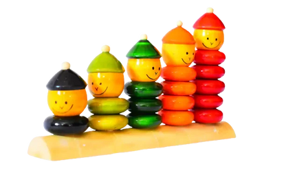 Match and Stack Wooden Rings Toy 1+ Years - Mini Leaves