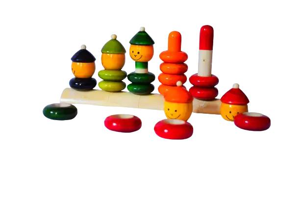Match and Stack Wooden Rings Toy 1+ Years - Mini Leaves